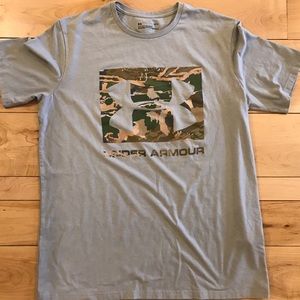 Under Armour Tshirt , pale blue with camo .